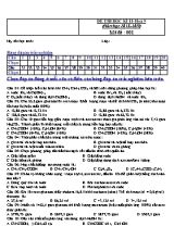 Đề kiểm tra học kỳ II môn Hóa học Lớp 9 - Mã đề 001 - Năm học 2018-2019 (Có đáp án)
